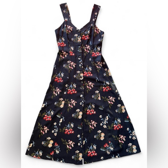 American Vintage Dresses & Skirts - Vintage Cherry Print Maxi Dress, Size Medium, Cottagecore, Fairycore